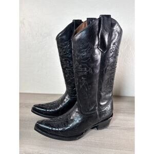 New Circle G Women's Cross Embroidered Western Boot Snip Toe Black L5060 -Sz 9